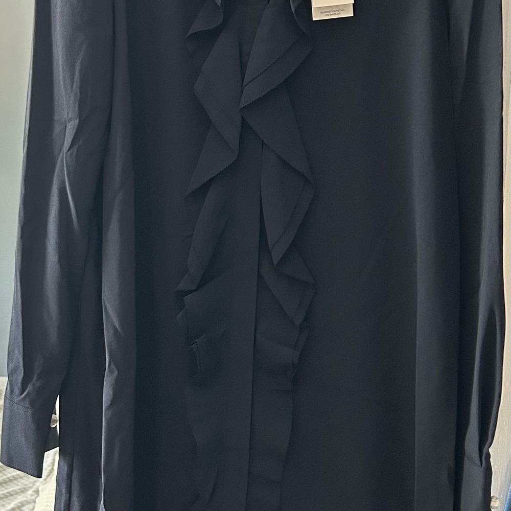 Tory Burch Black Ruffled Blouse